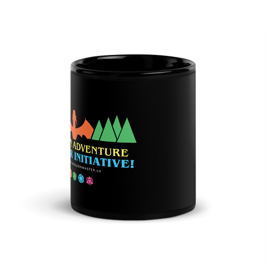 Life's an Adventure Black Glossy Mug