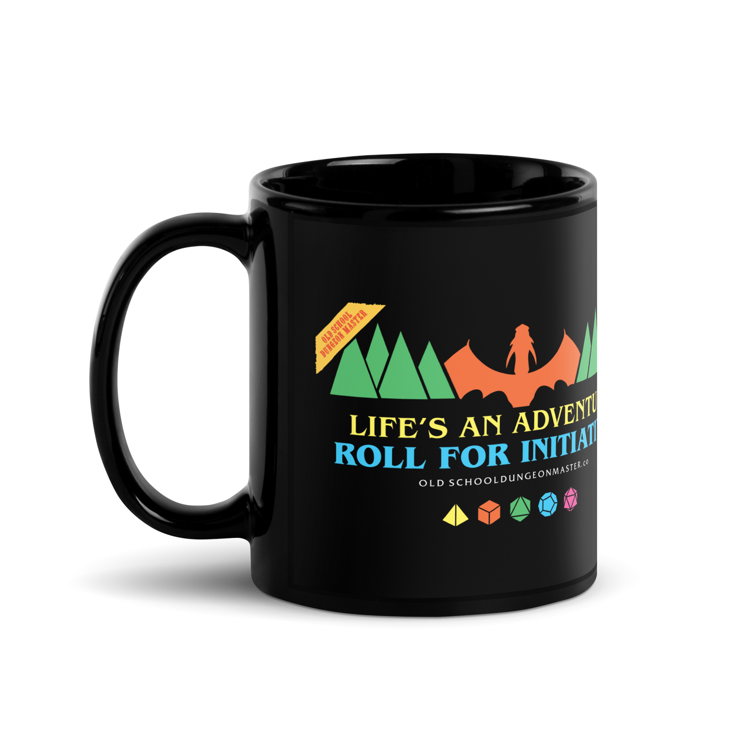 Life's an Adventure Black Glossy Mug