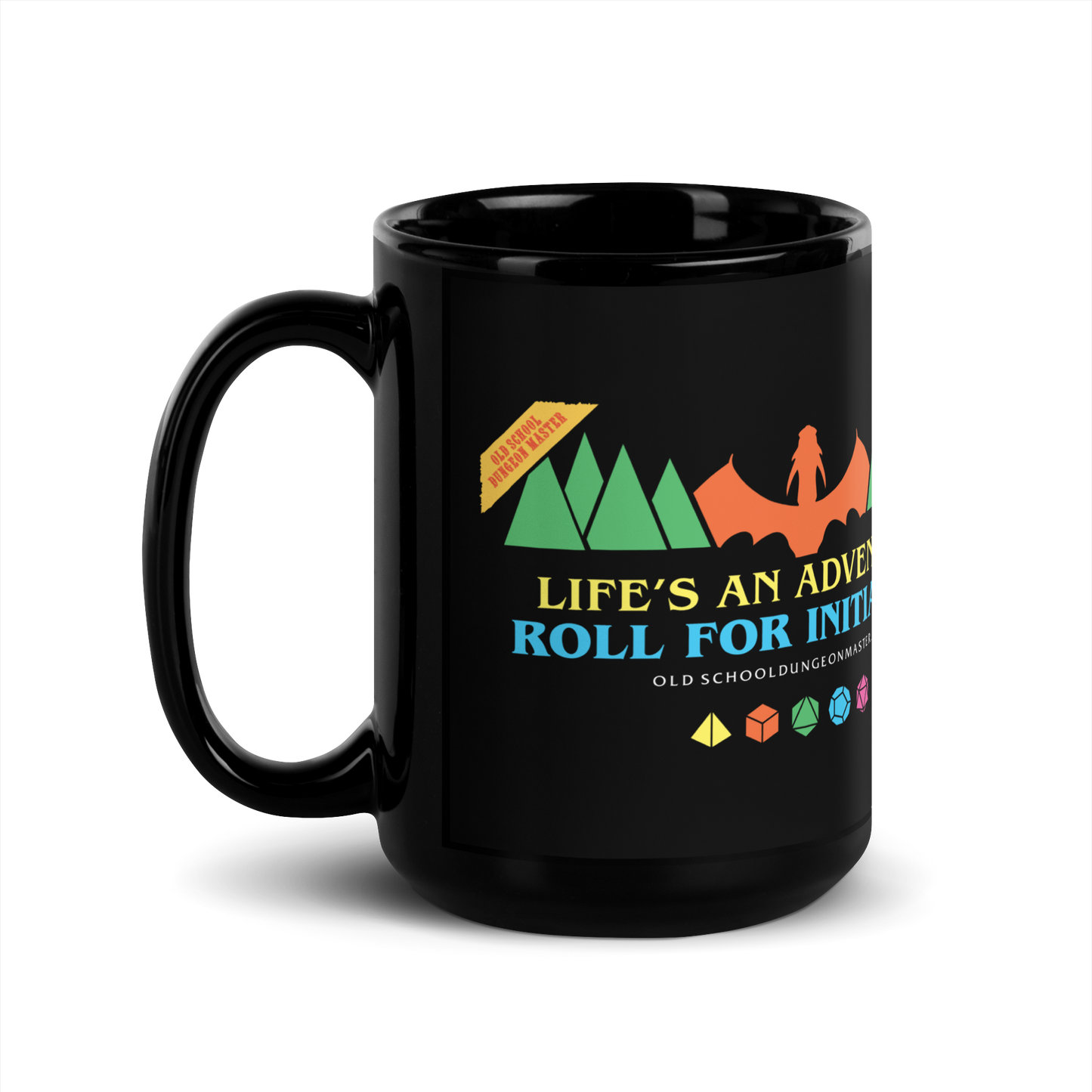 Life's an Adventure Black Glossy Mug